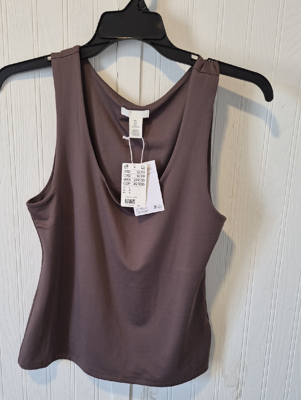 H&M Women's Scoop Neck Tank Top - Taupe Brown & Legging Set